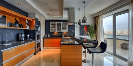 Modern kitchen with an island bench